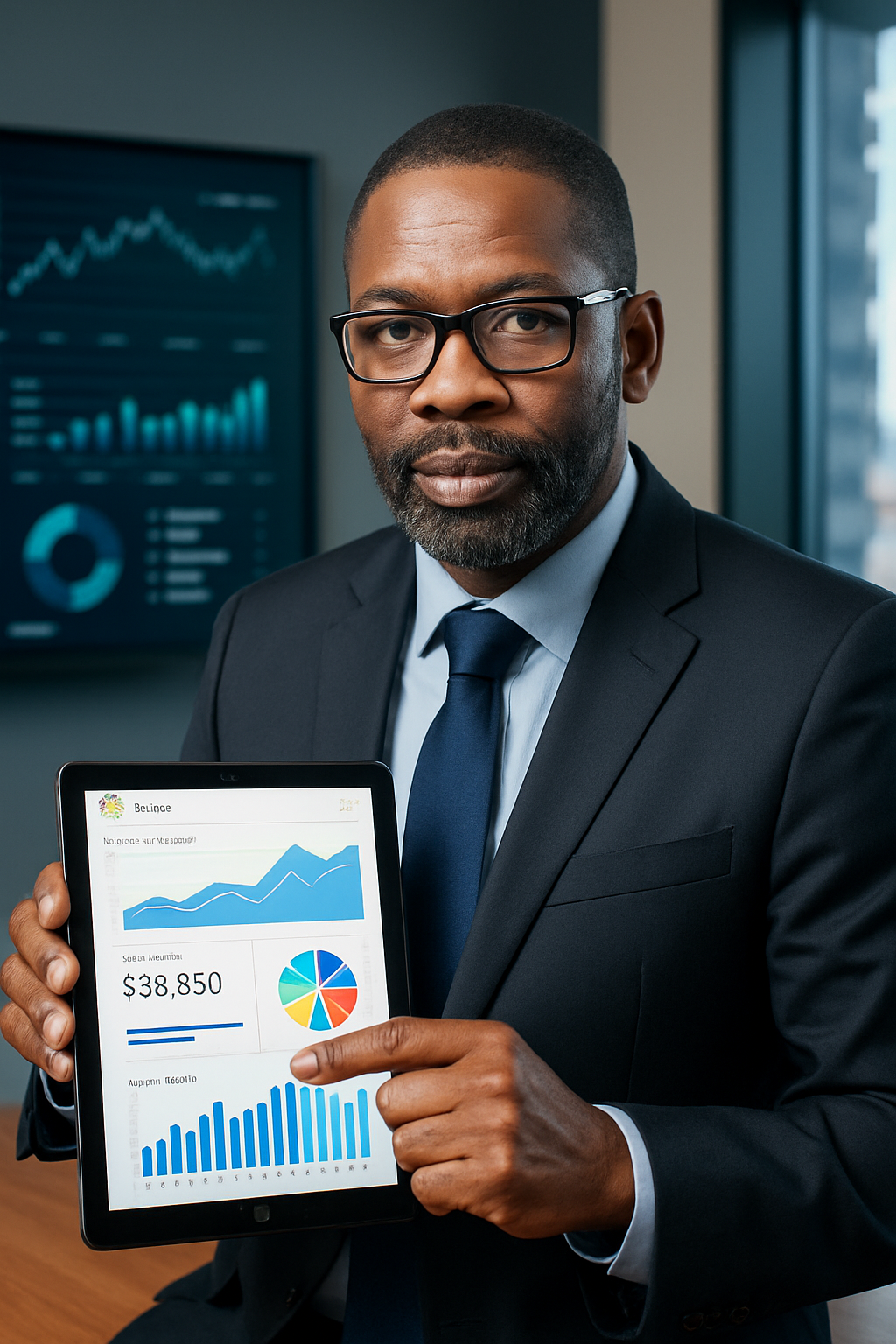 Consultant créant un tableau de bord Power BI et des outils de pilotage digital.