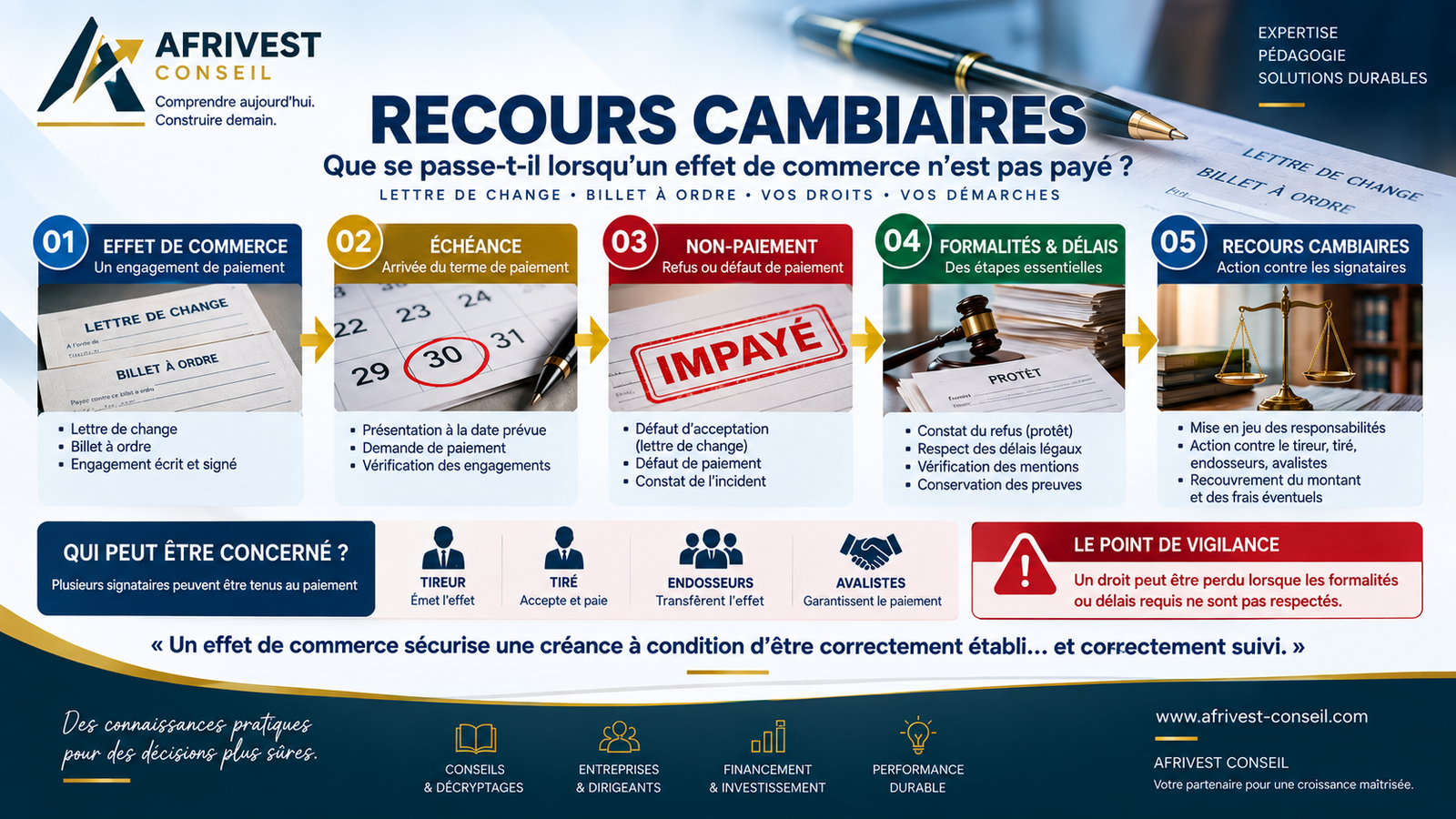 Recours cambiaires : comment sécurisent-ils le paiement des effets de commerce ?