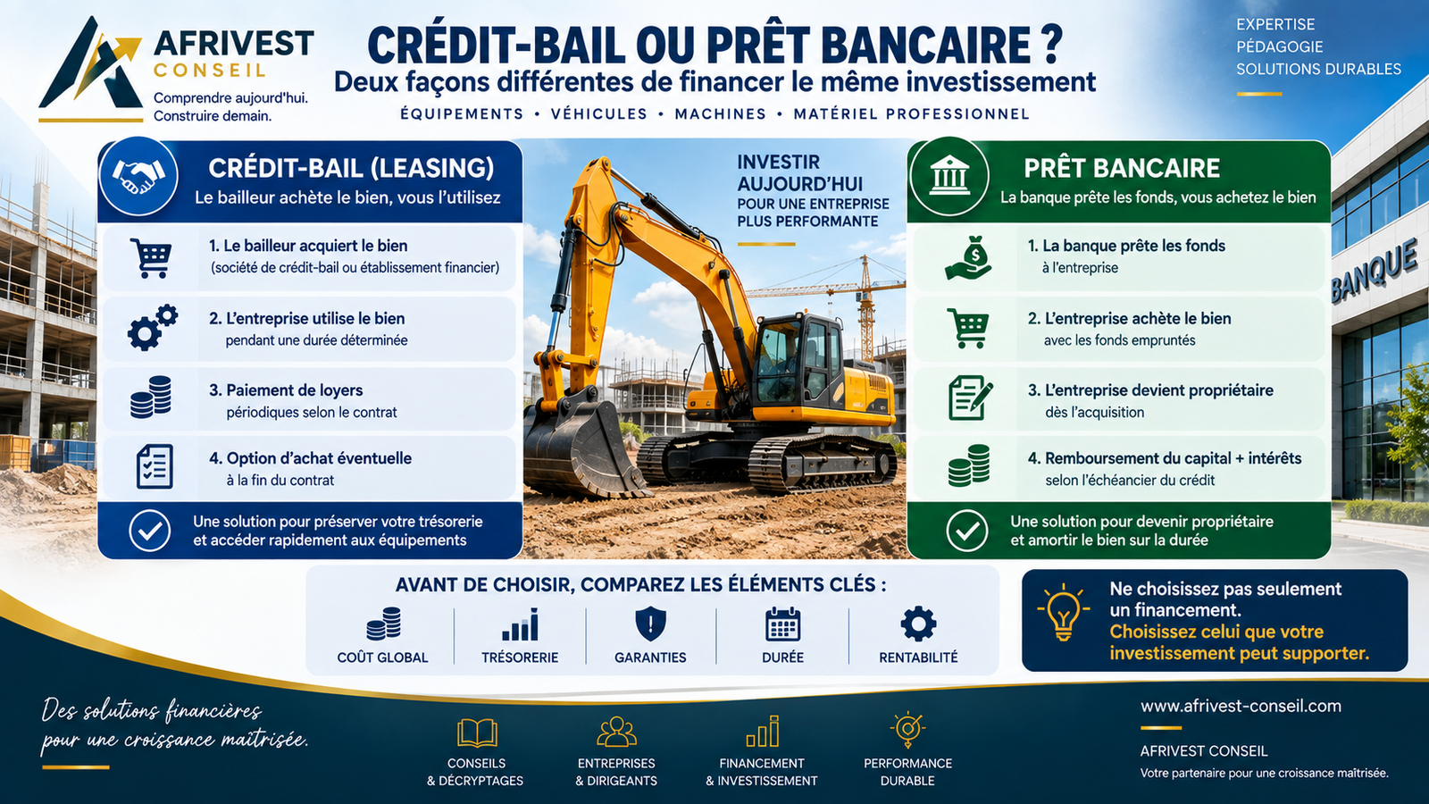 Crédit-bail ou prêt bancaire : quelle différence pour financer un investissement ?